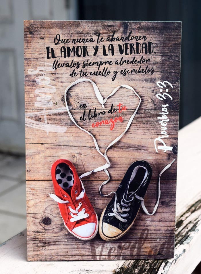 Cuadro madera Amor y Verdad (Proverbios 3:3)