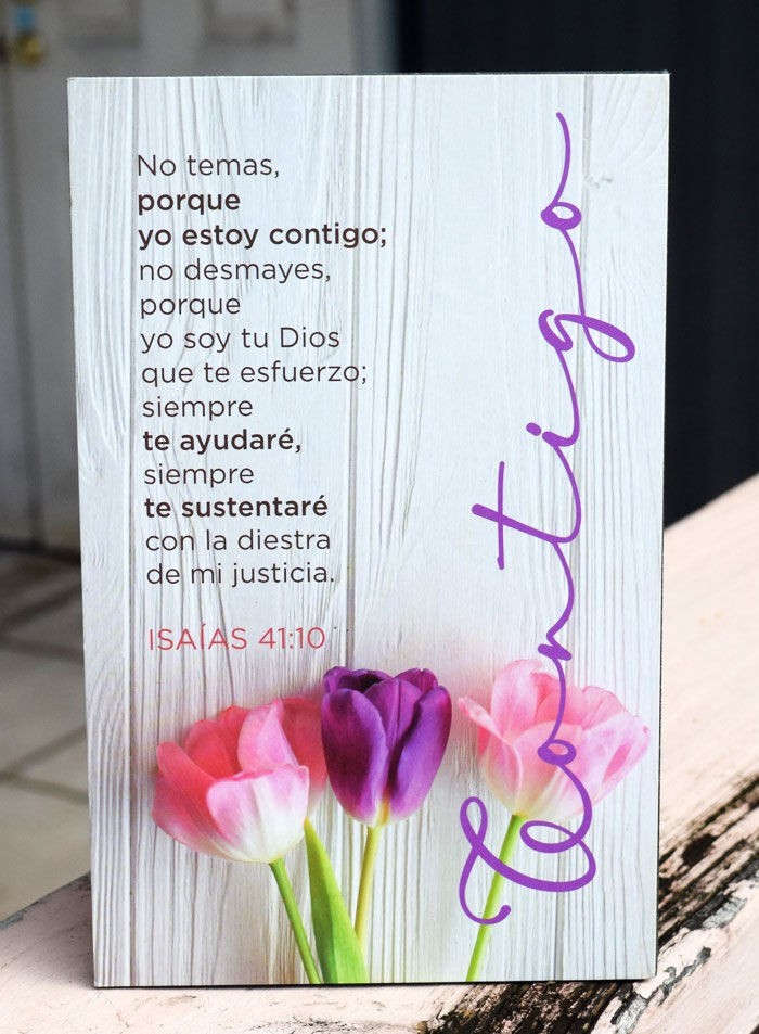 Cuadro madera Contigo (Isaías 41:10)