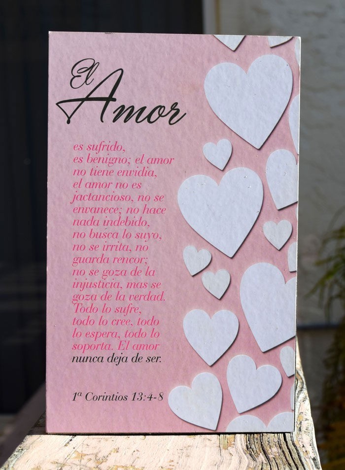 Cuadro madera Amor (1 Corintios 13:4-8)