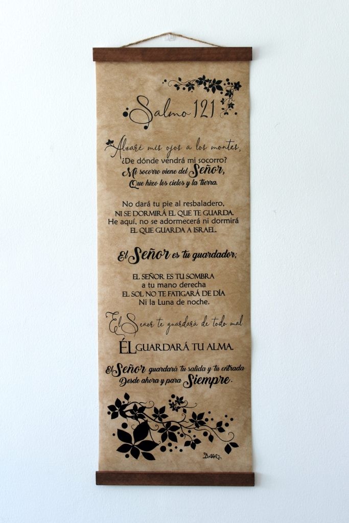 Cuadro enrollable Salmo 121. Vinilo