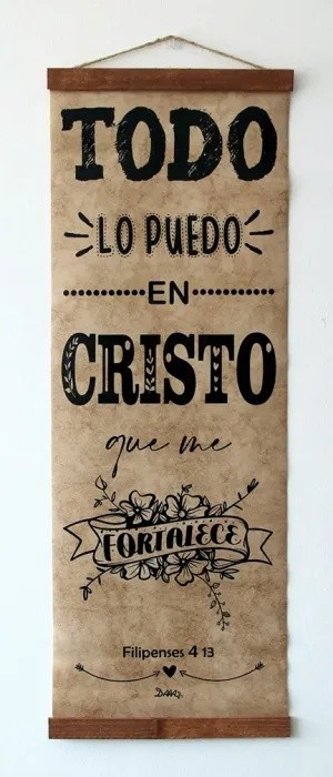 Cuadro enrollable Todo lo puedo (Filipenses 4:13). Vinilo