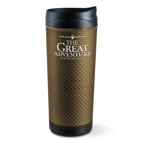 Botella térmica The great adventure. Acrílico/plástico escarchado. Marrón