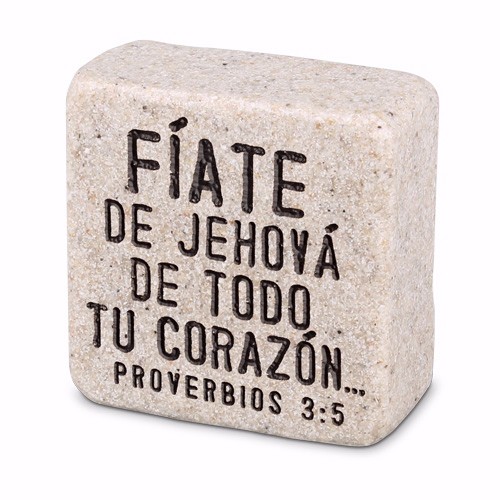 Placa Confianza (Proverbios 3:5). Piedra artificial
