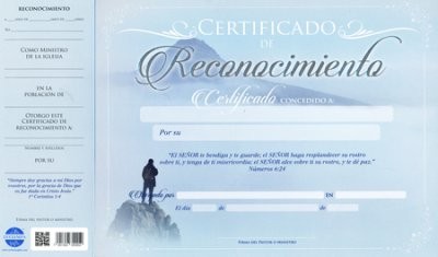 Certificado de reconocimiento (pack de 20)