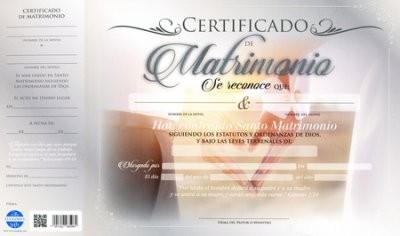 Certificado de matrimonio (pack de 20)