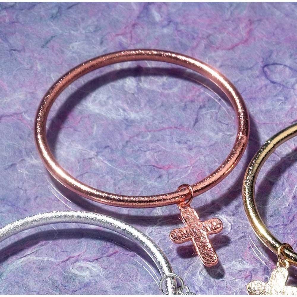 Pulsera Cruz. Metal. Cobre