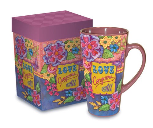 Taza Love conquers. Grés