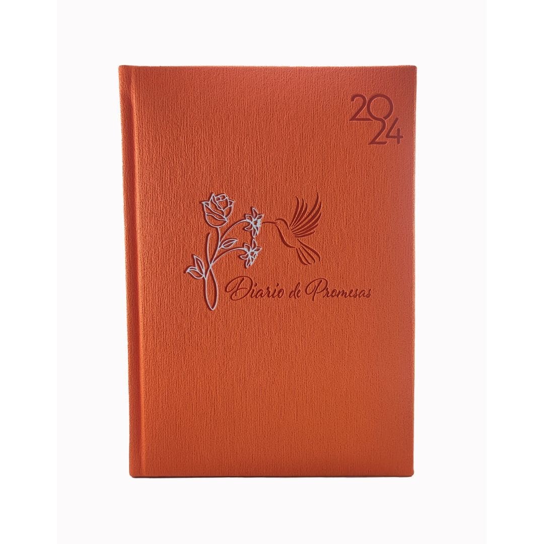 Agenda Diario de promesas 2024. Tapa dura acolchada. Naranja