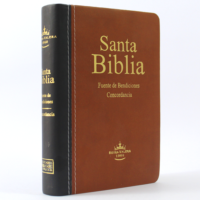 Biblia fuente de bendición. 2 tonos. Marrón/negro - RVR60