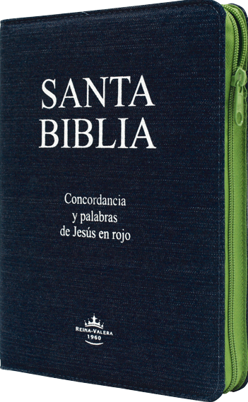 Biblia grande. Letra gigante. Vaquera. Cremallera. Verde. Índice - RVR60