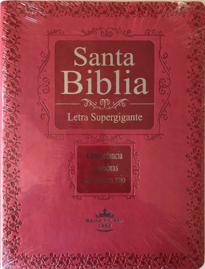Biblia súper grande. Letra súper gigante. 2 tonos. Rosa. Ïndice - RVR60