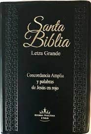 Biblia manual. Letra grande. Plástico. Negro. Índice - RVR60