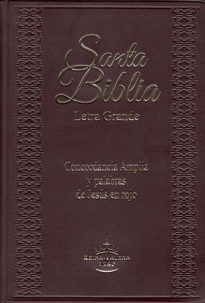 Biblia manual. Letra grande. Plástico. Rojizo. Índice - RVR60