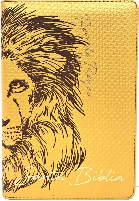 Biblia Rey de reyes. Manual. Letra grande. 2 tonos. Dorado. Cremallera. Índice - RVR60