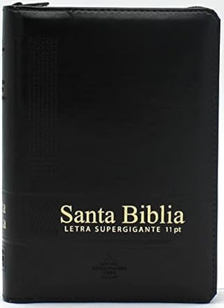 Biblia portátil. Letra grande. Imitación piel. Negro. Cremallera. Índice - RVR60