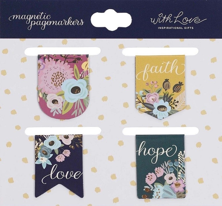 Juego de marcadores magnéticos Faith, Love, Hope (pack de 4) (inglés)