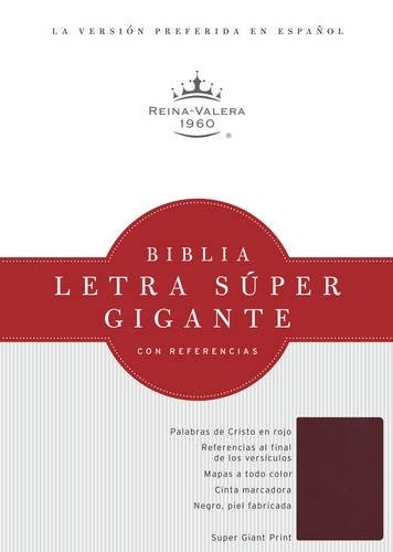 Biblia súper grande. Letra súper gigante. Piel Fab. Rojizo - RVR60