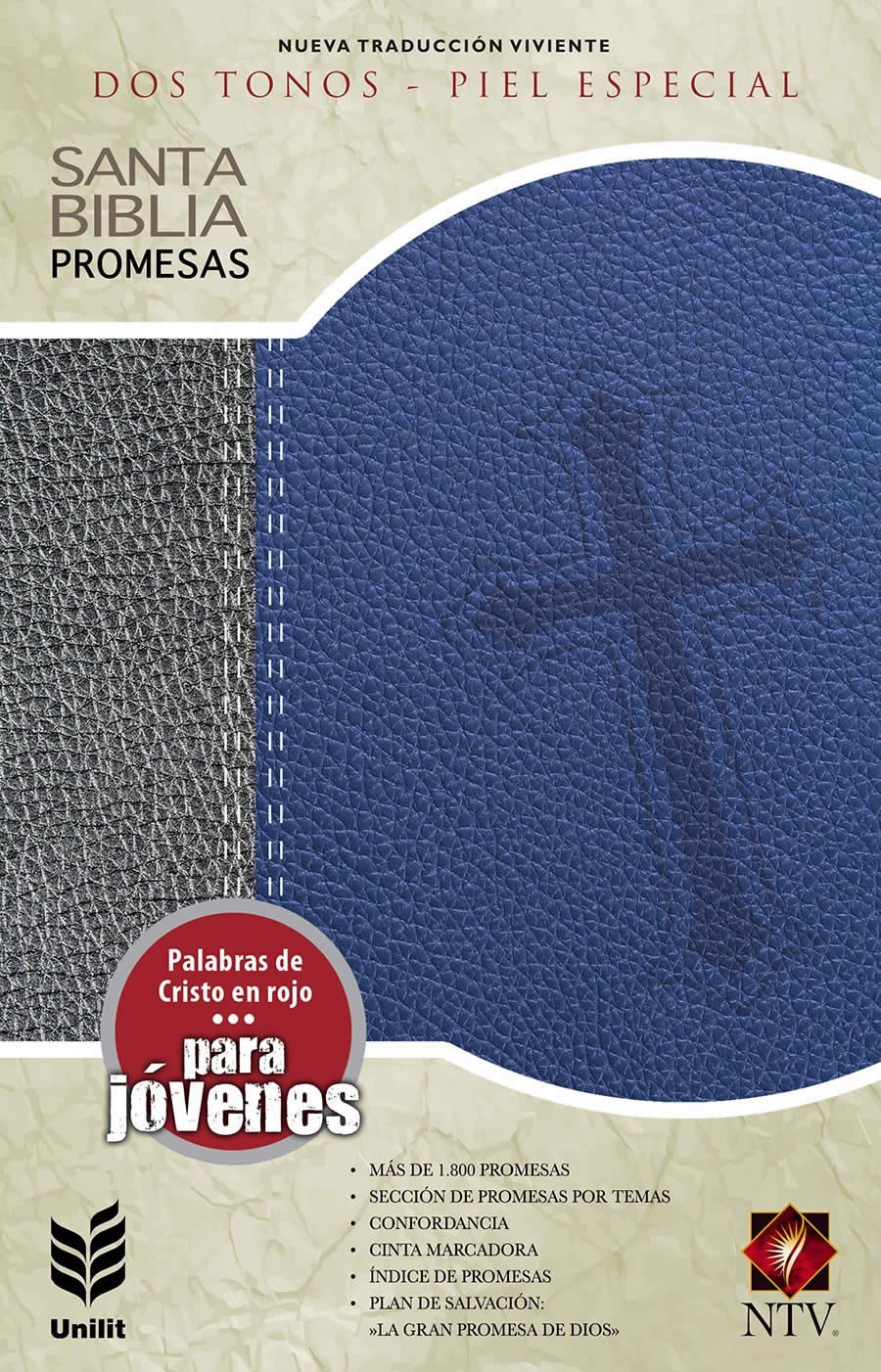 Biblia de promesas. Edición juvenil. 2 tonos. Azul/gris - NTV