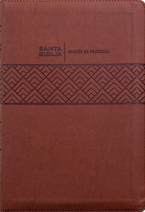 Biblia de promesas. Grande. Letra gigante. 2 tonos. Café. Cremallera. Índice - RVR60
