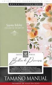 Biblia de promesas. Manual. Letra grande. 2 tonos. Verde/floral. Cremallera. Índice - RVR60