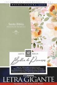 Biblia de promesas. Grande. Letra gigante. 2 tonos. Verde/floral. Cremallera. Índice - RVR60