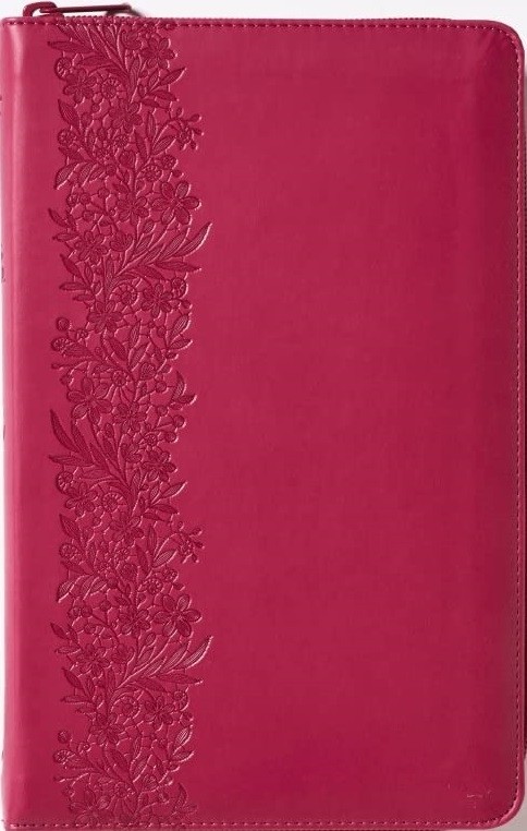 Biblia manual. Edición Tierra Santa. Letra grande. Ultrafina. 2 tonos. Fucsia. Cremallera - RVR60