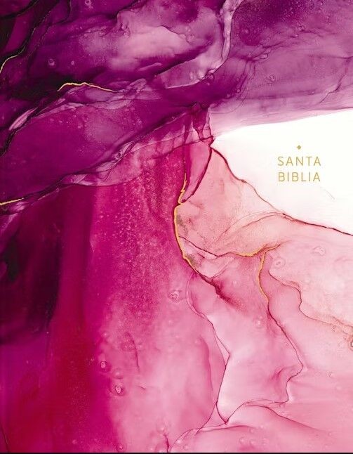 Biblia edición artística ilustrada. Tapa dura entelada. Rosado - NBLA