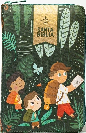 Biblia para niños. 2 tonos. Verde. Cremallera - RVR60