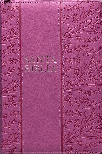 Biblia manual. Letra grande. 2 tonos. Fucsia. Cremallera. Índice - RVR60