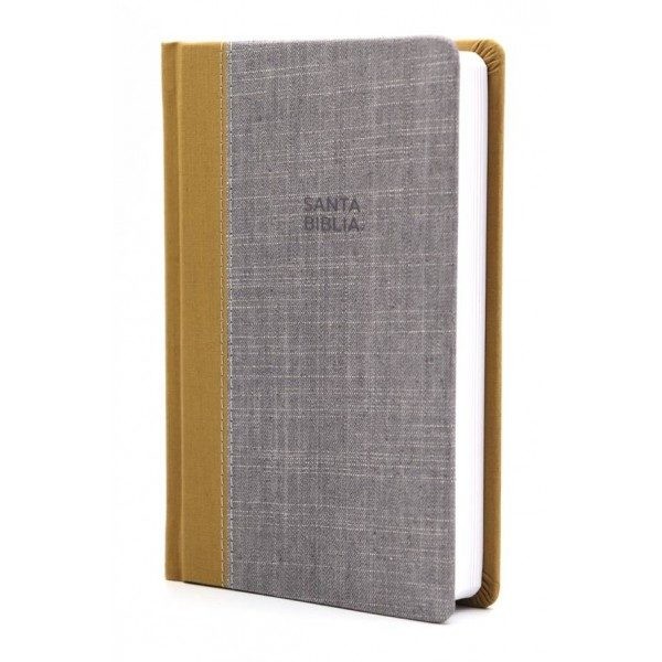 Biblia compacta. Ultrafina. Tapa dura entelada. Ocre/gris - RVR77