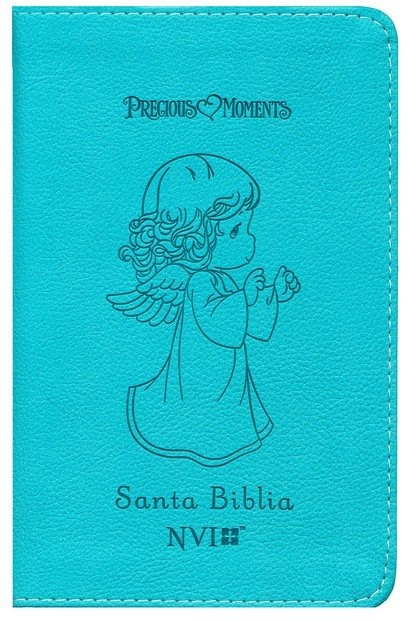 Biblia Precious moments. Angelitos. Compacta. Ultrafina. 2 tonos. Turquesa - NVI