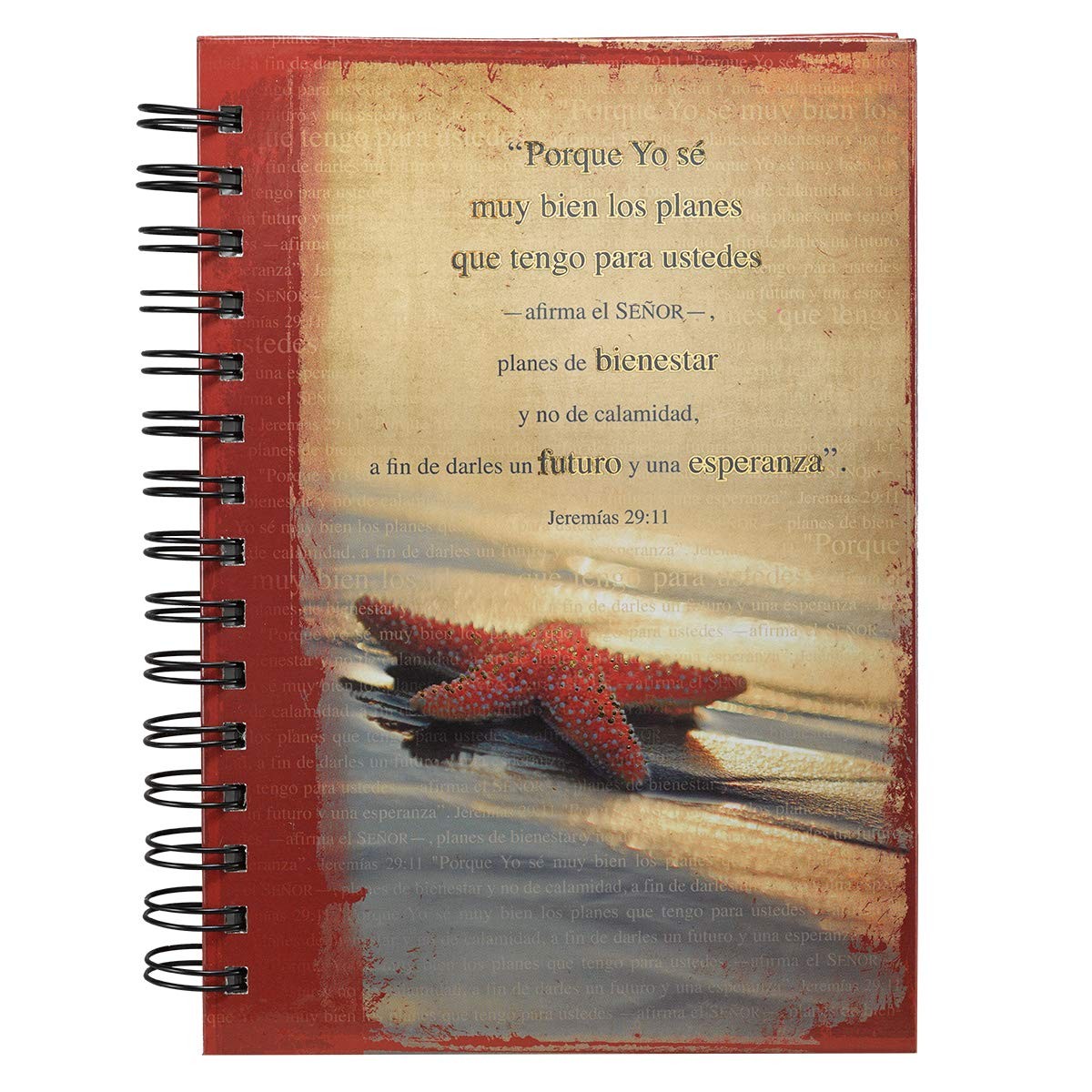 Diario Jeremías 29:11. Tapa dura. Estrella de mar. Anillado
