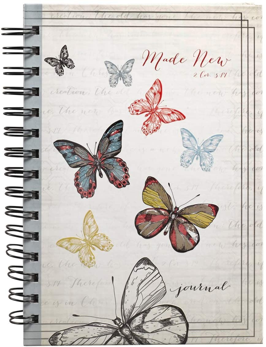 Diario 2 Corintios 5:14. Tapa dura. Mariposas. Anillado