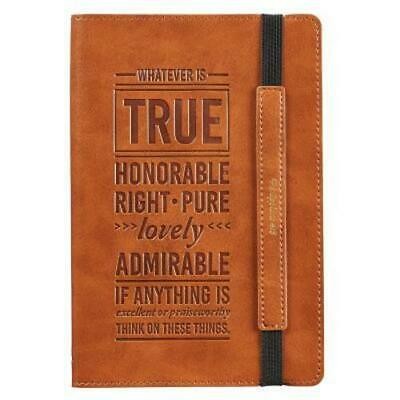 Diario Filipenses 4:8. Imitación piel. Marrón