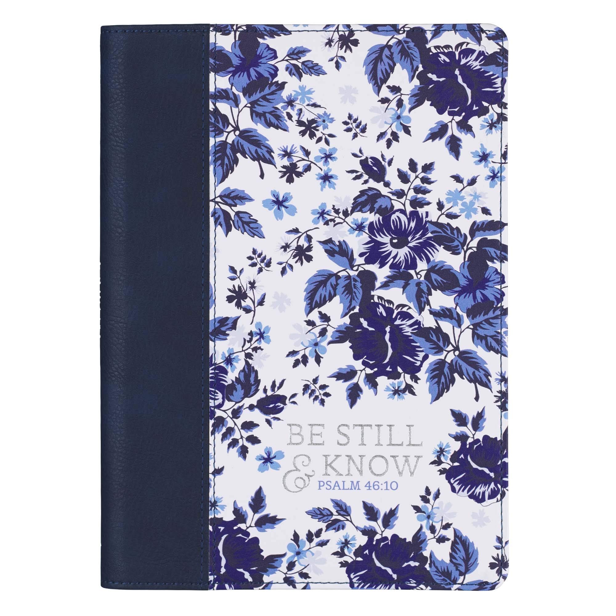 Diario Be still & Know. 2 tonos. Azul floral