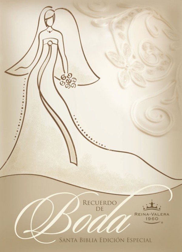 RVR 1960 Biblia Recuerdo de Boda para Novias, blanco/oro imitación piel
