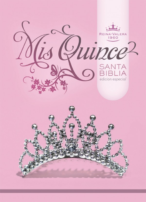 RVR 1960 Biblia Mis Quince, blanco/plata imitación piel