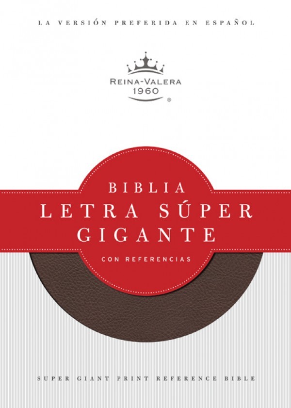 RVR 1960 Biblia Letra Súper Gigante con Referencias, marrón símil piel
