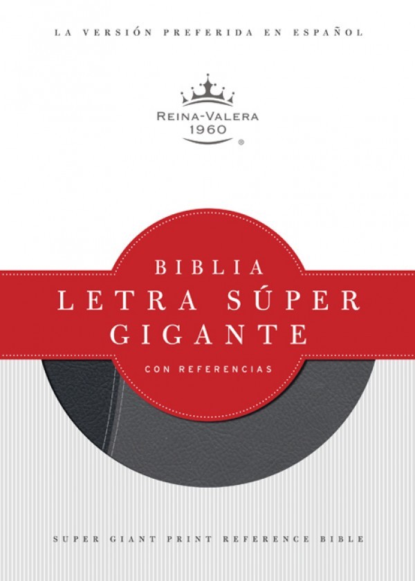 RVR 1960 Biblia Letra Súper Gigante con Referencias, negro/gris símil piel