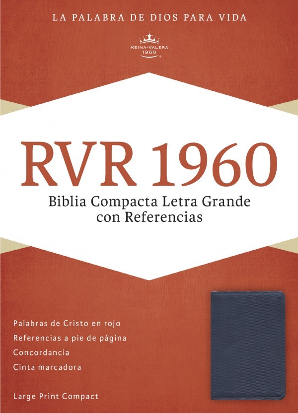 RVR 1960 Biblia Compacta Letra Grande con Referencias, azul zafiro imitación piel