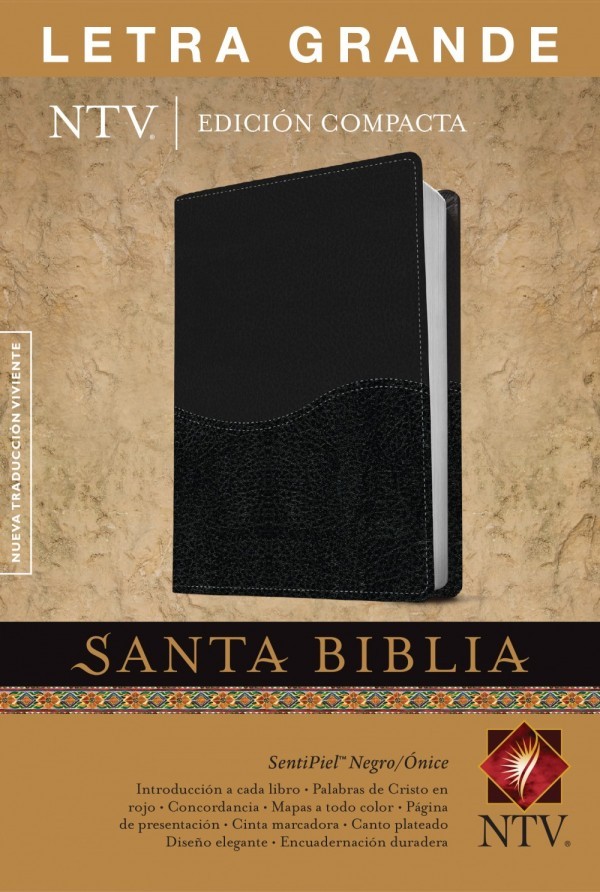 Biblia compacta. Letra grande. 2 tonos. Negro/ónice - NTV