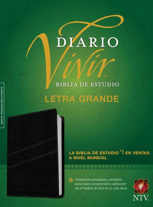 Biblia de estudio del diario vivir. Letra grande. 2 tonos. Negro. Índice - NTV