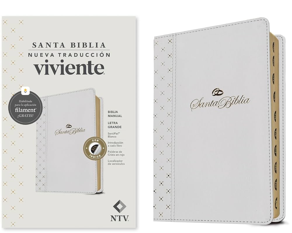Biblia manual. Letra grande. 2 tonos. Blanco. Índice - NTV