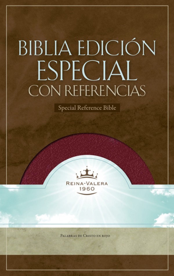 RVR 1960 Biblia con Referencias, borgoña piel fabricada con índice
