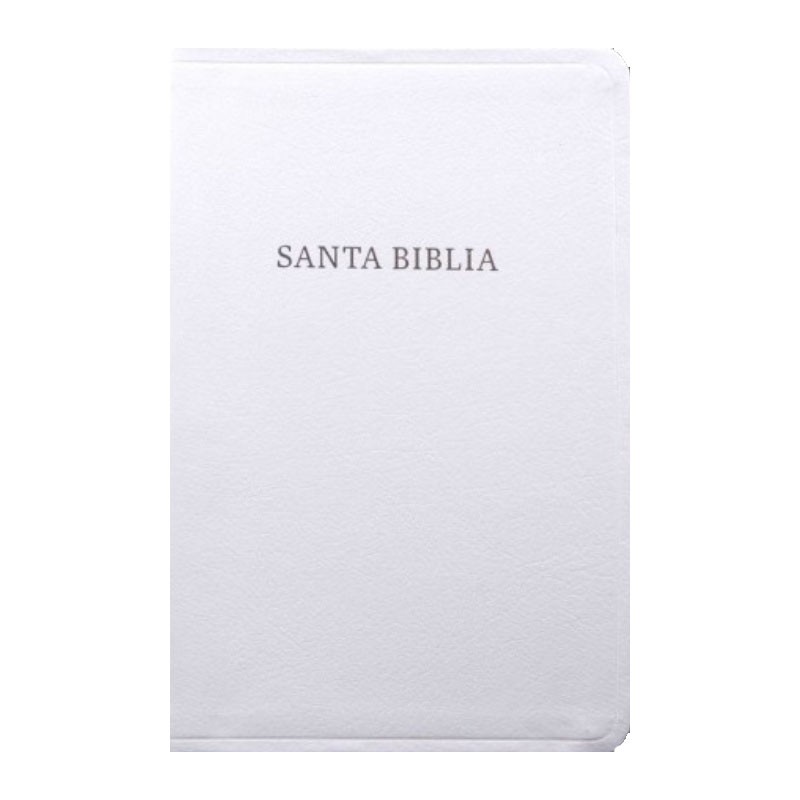 RVR 1960 Biblia con Referencias, blanco piel fabricada con índice
