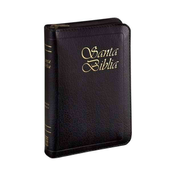 Biblia Tamaño Bolsillo - RVR60. Imitación piel. Negro. Cremallera