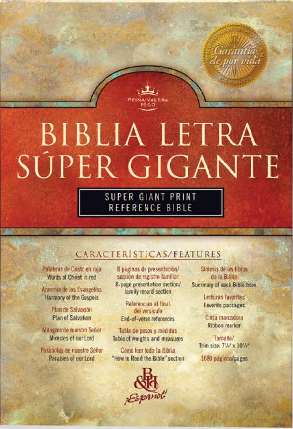 RVR 1960 Biblia Letra Súper Gigante con Referencias, negro piel fabricada con índice