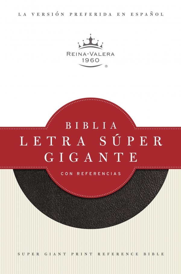 RVR 1960 Biblia Letra Súper Gigante con Referencias, negro imitación piel con índice
