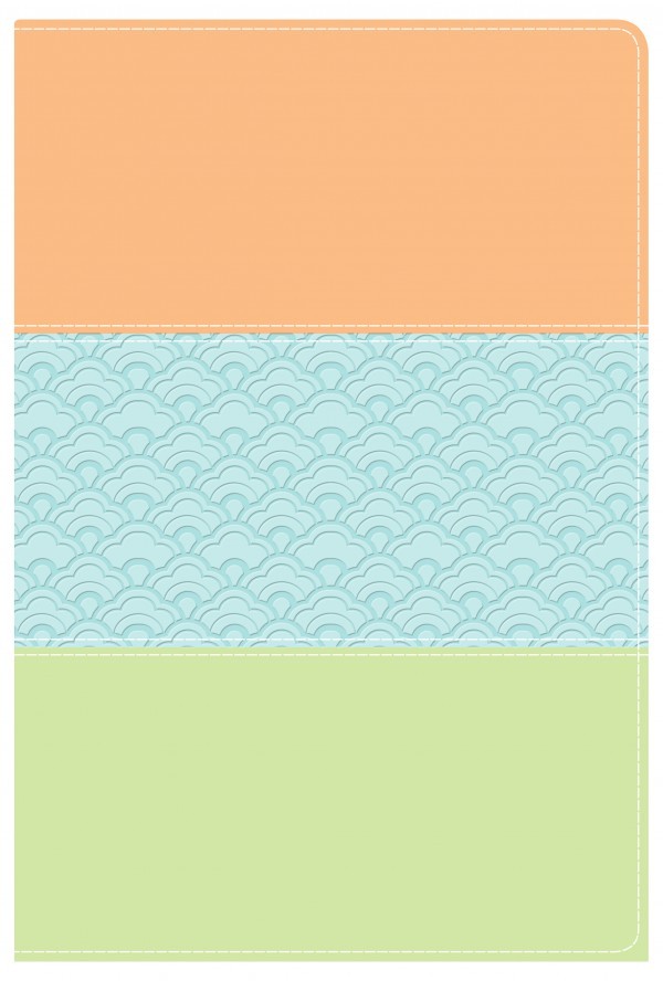 RVR 1960 Biblia de Estudio arcoíris, Sueño sereno, durazno/celeste/verde mar, símil piel