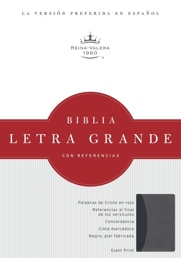 RVR 1960 Biblia Letra Grande, negro/gris símil piel